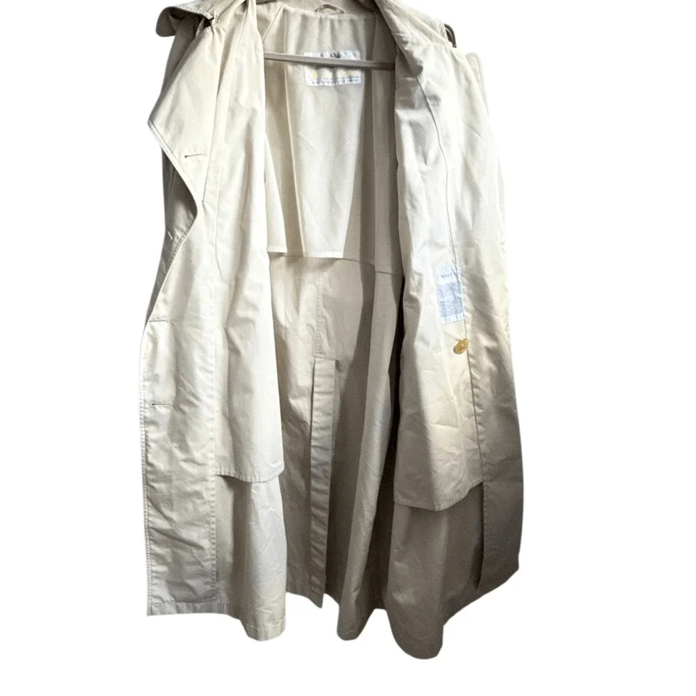 AQUASCUTUM Aqua 5 Tan Beige Belted Long Trench Coat Men’s Size Large
